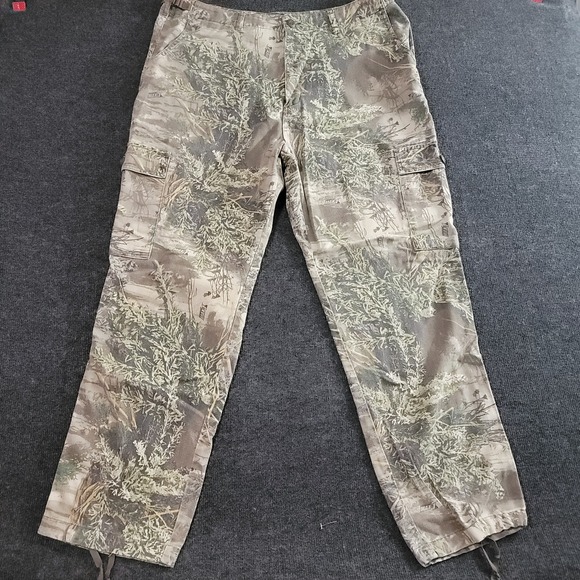Cabelas Outdoor Gear Cargo Pants 40 Regular Brush Camo Hunting Cotton Blend - Picture 2 of 12